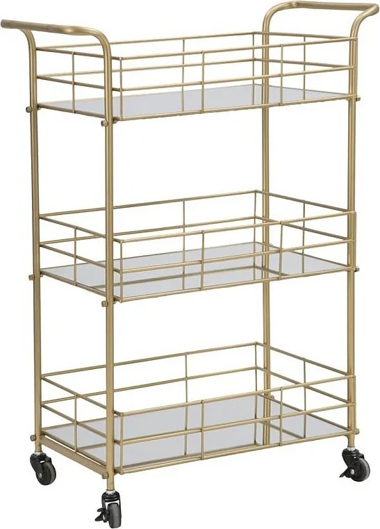 Wózek VKH4, Złoto, 60x30,5x80 cm, Kendra Home