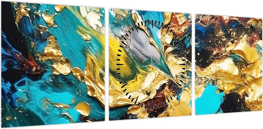 Obraz - Teksturowany obraz olejny (z zegarem) (90x30 cm)
