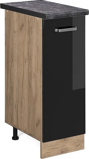 Szafka apteczna czarny wysoki połysk 30x60x81.6 r-line