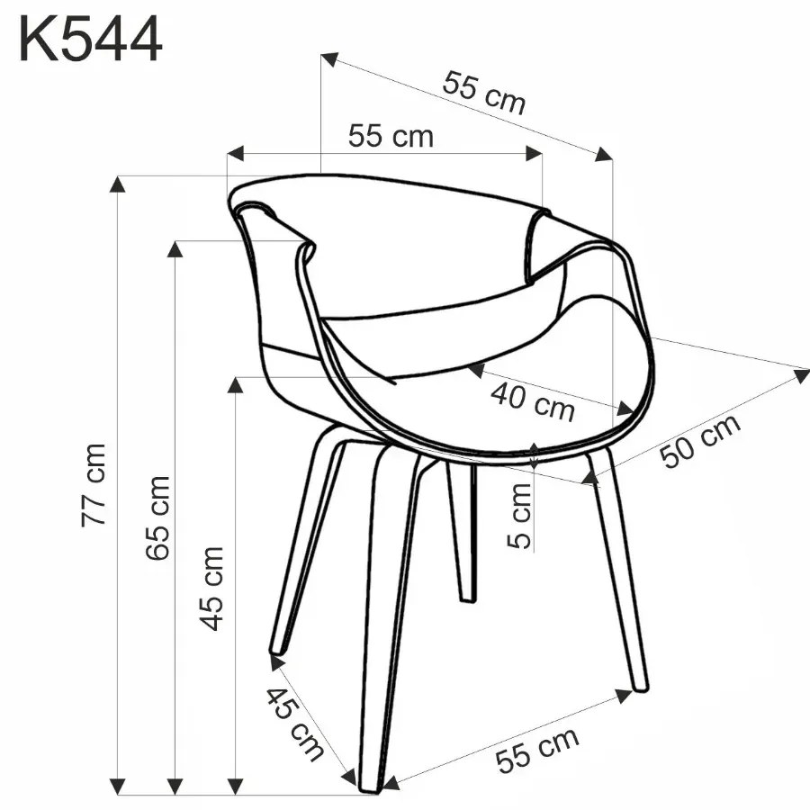Krzesło K544 szare/orzech HALMAR