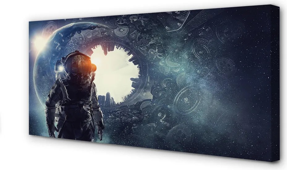 Zdjęcie na płótnie Postać w Świecie Mechanizmów
