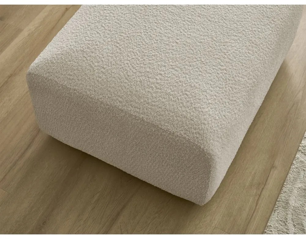 Beżowy podnóżek z materiału bouclé Tina – Bobochic Paris