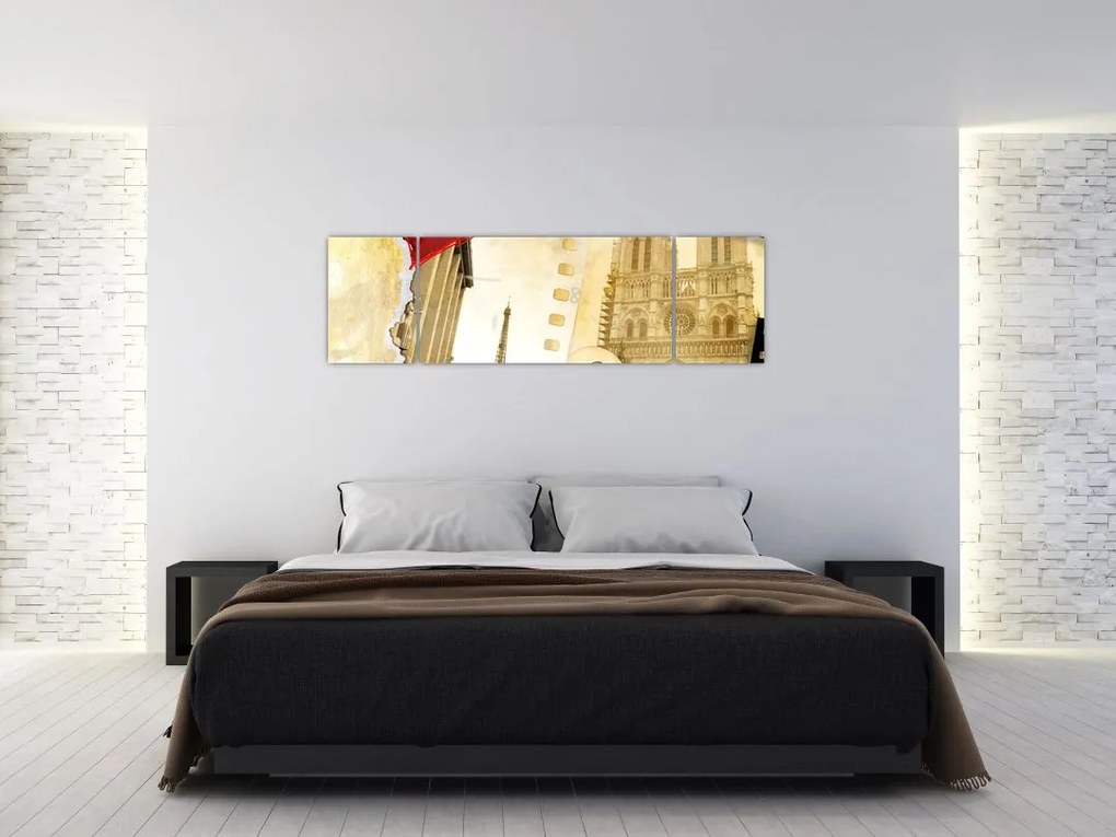 Obraz - Wspomnienia z Paryża (170x50 cm)