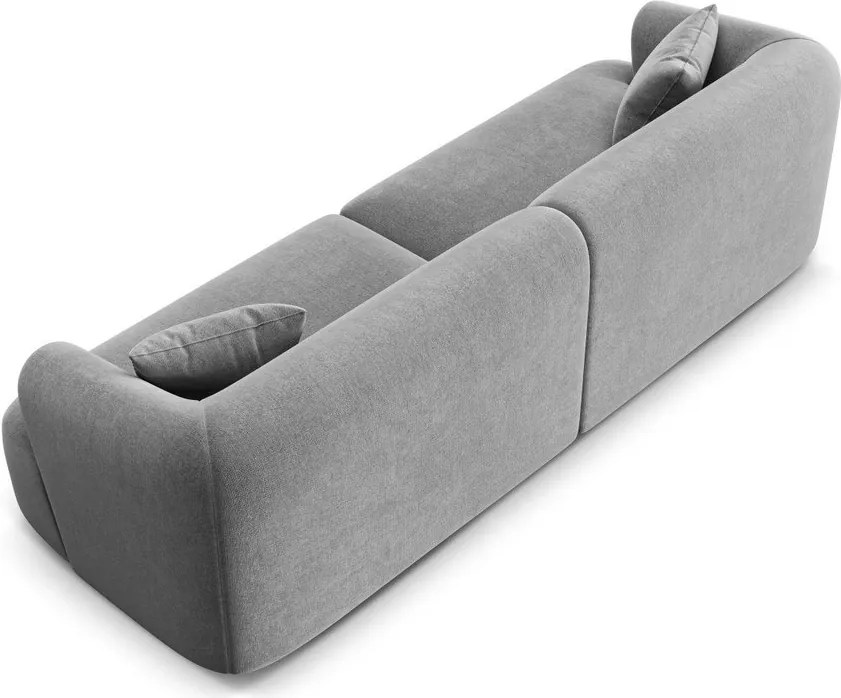 Jasnoszara aksamitna sofa 255 cm Campi – Cosmopolitan Design