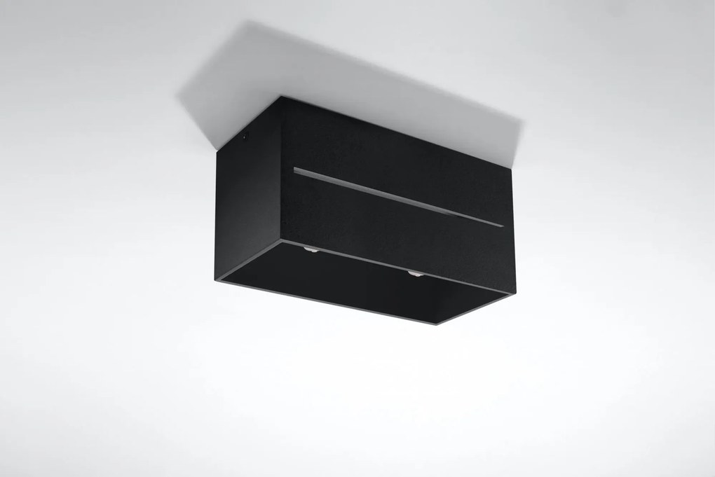 Czarny prostokątny plafon LED - EX510-Prima