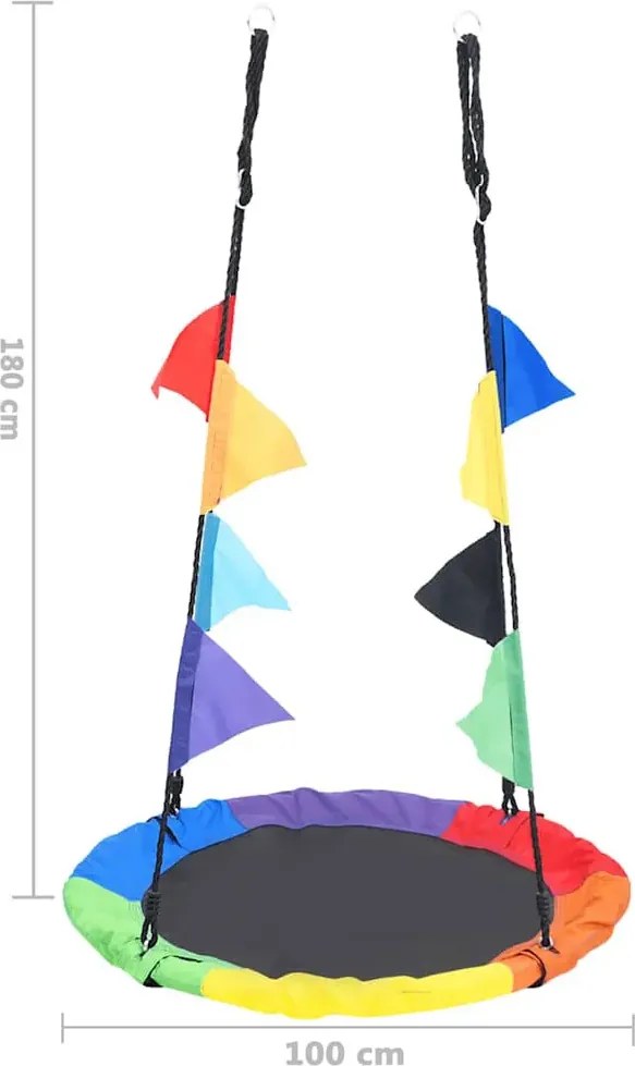 Kolorowa huśtawka bocianie gniazdo z chorągiewkami R6-H24