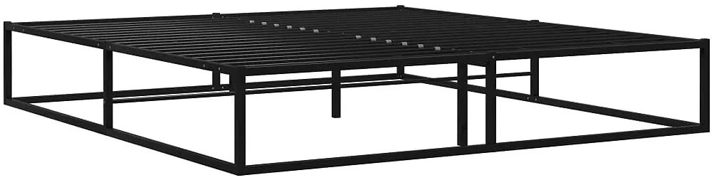 Czarne metalowe łózko loftowe 200x200 cm Rara