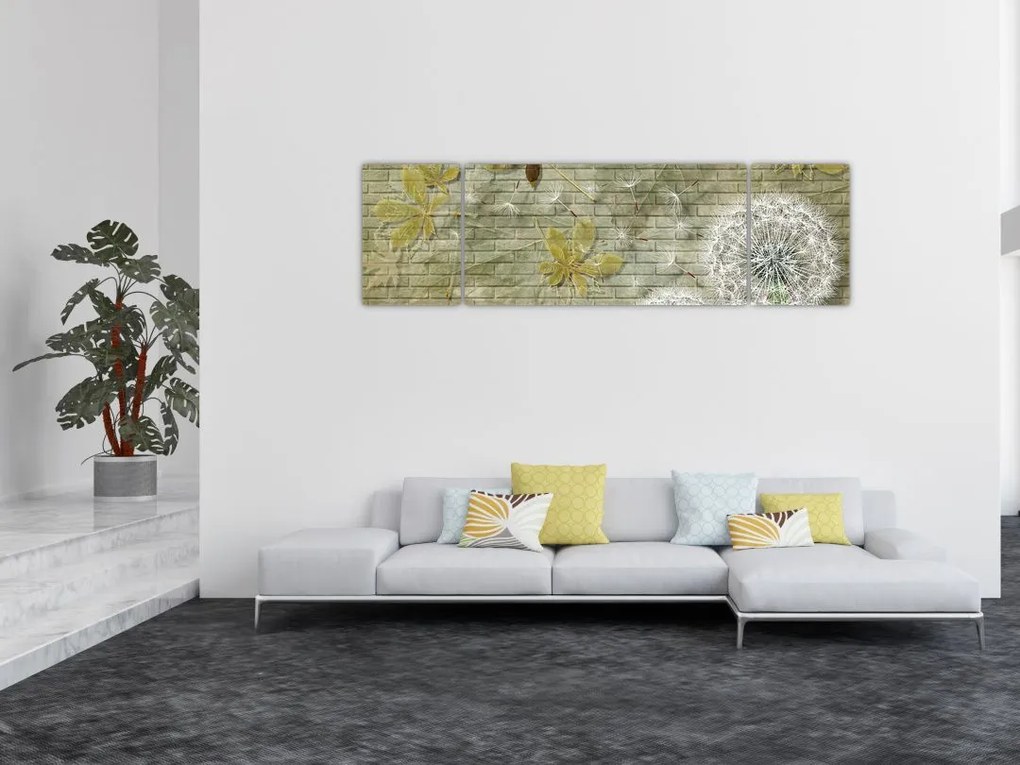 Obraz - Dmuchawce unoszone wiatrem (170x50 cm)