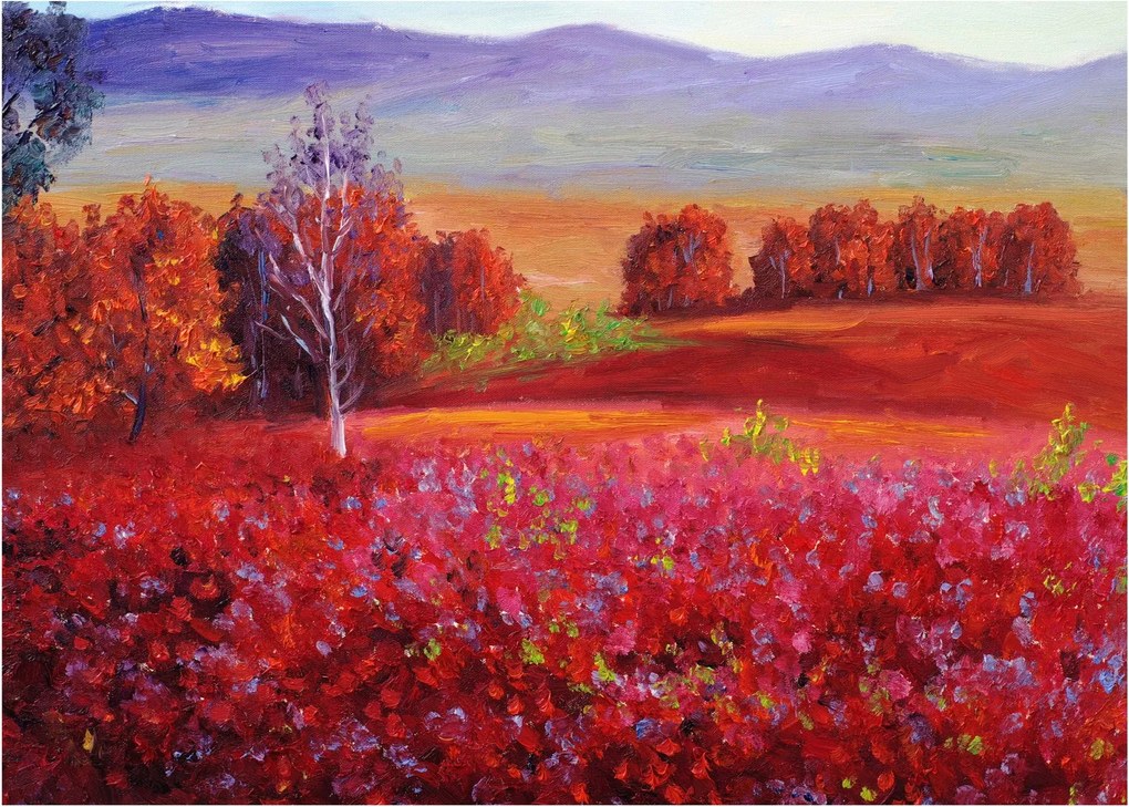Obraz czerwonego krajobrazu (70x50 cm)