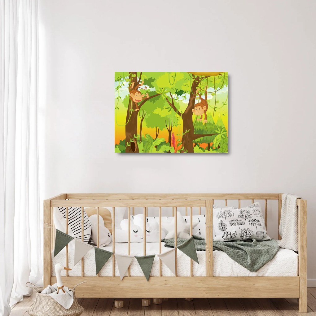 Obraz na szkle - Małpy (70x50 cm)