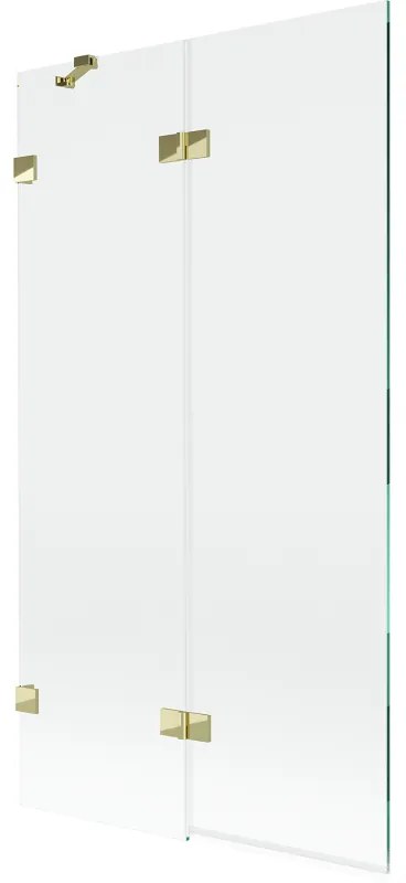 Mexen Lunar parawan nawannowy 2-skrzydłowy lewy 100 x 150 cm, transparent, złoty - 897-100-100-50-00-L