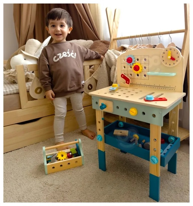 Tooky toy drewniany stół do majsterkowania warsztat