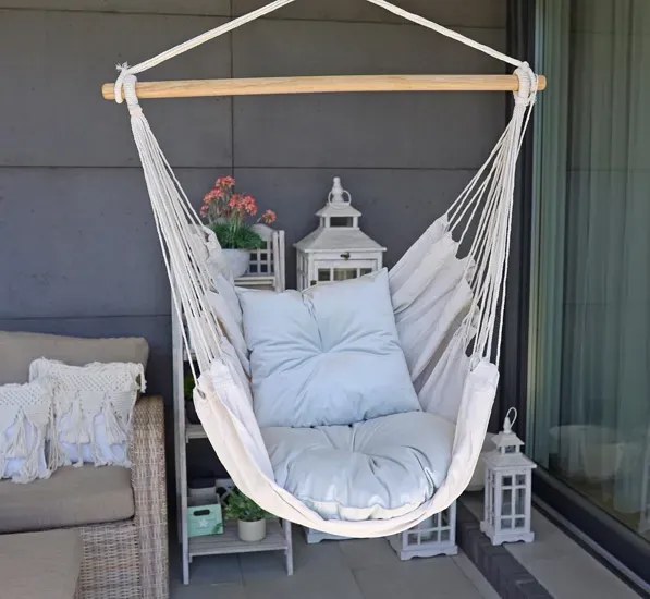 Szara huśtawka na balkon, taras - Wetar