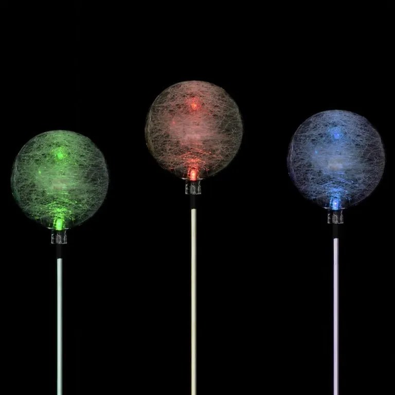 Lampa ogrodowa solarna LED w kształcie kuli (zmienia kolory) komplet 3 szt.