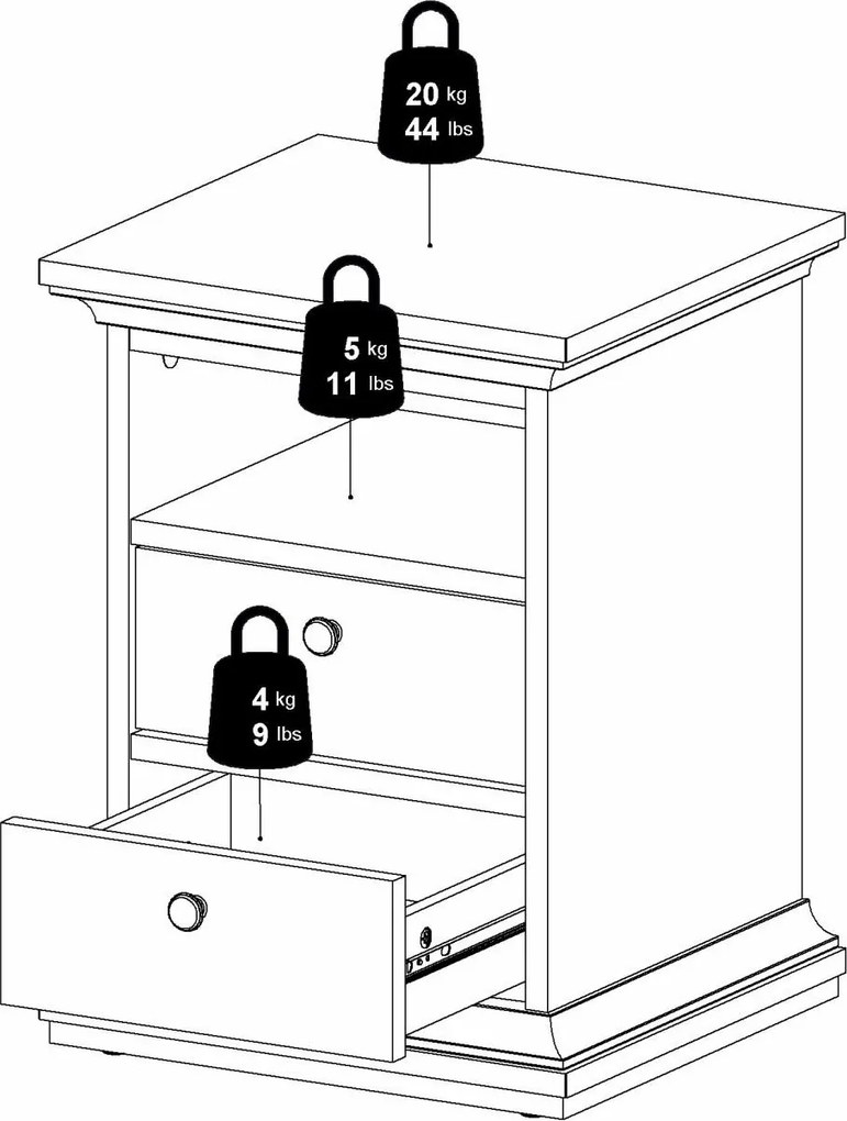 Szafka nocna Paris kolor szary