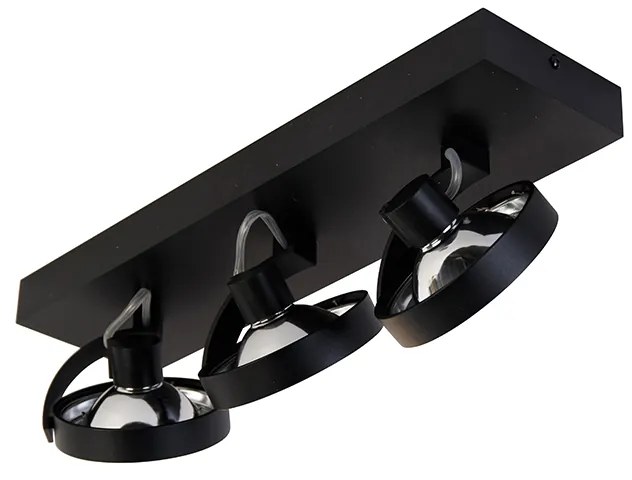Designerski reflektor czarny 3-źródła światła - Go Nowoczesny Oswietlenie wewnetrzne