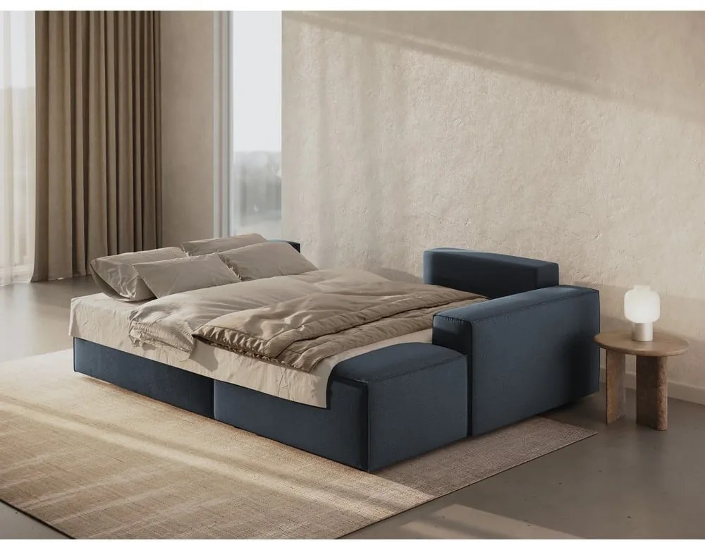 Niebieski rozkładany narożnik (prawostronny) Jodie – Micadoni Home