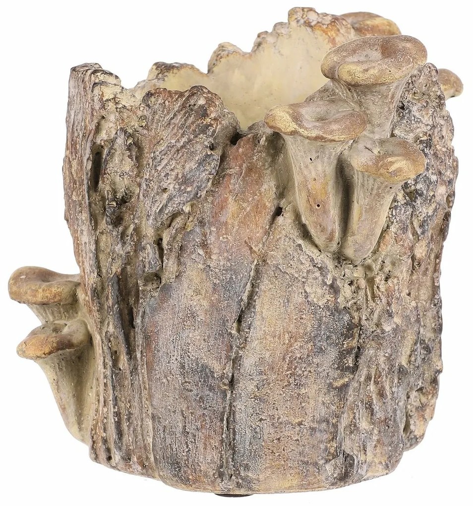 Opakowanie betonowe - pień z grzybami, 19 x 17 x16 cm