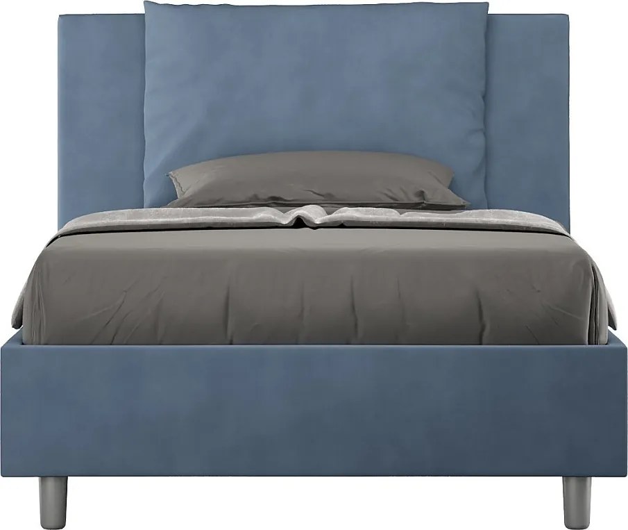 Łóżko bez stelaża tapicerowane 120x210 microfibra niebieski Antea