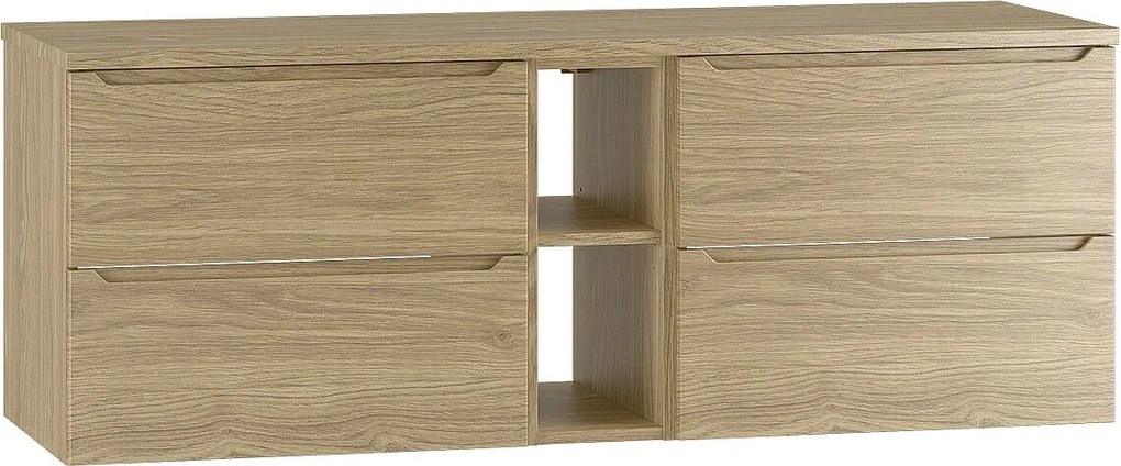 Zestaw do Łazienki 140cm Szafka Regał Blat Dąb Olejowany Etna