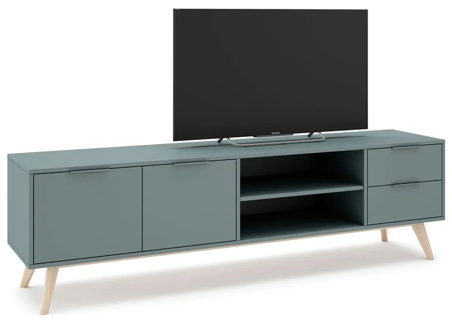Szarozielona szafka pod TV 180x53x40 cm Pisco – Marckeric
