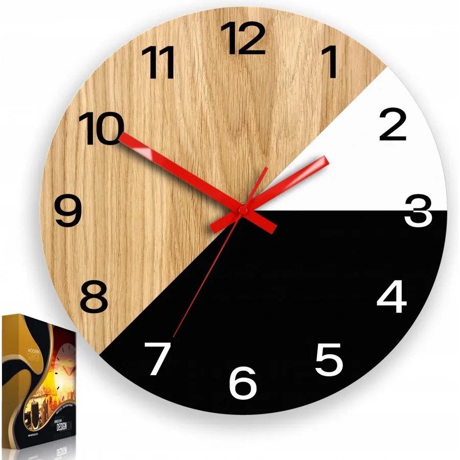 Zegar na ścianę nowoczesny efektowny okrągły cichy do kuchni salonu pokoju