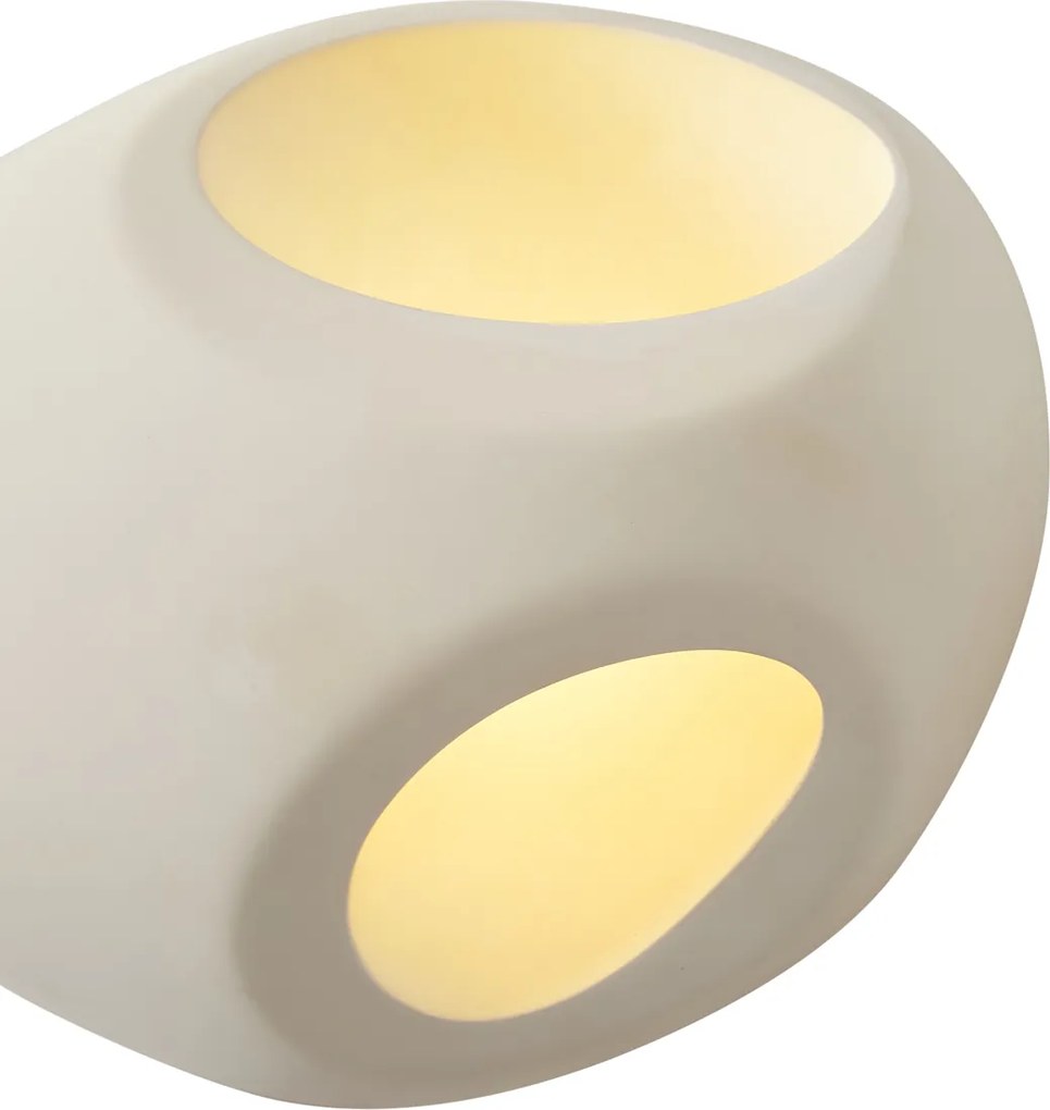 Lampa ścienna Japandi kremowa okrągła 28cm - Pietra