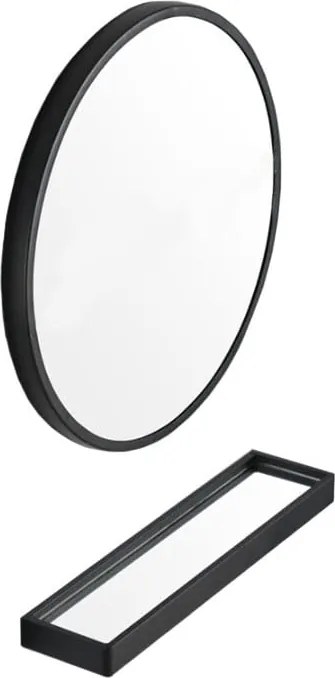 Okrągłe lustro ścienne Messa z półką 80 cm