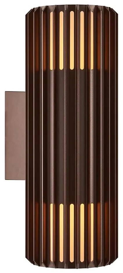 Nordlux - Kinkiet zewnętrzny ALUDRA 2xE27/15W/230V IP54 brązowy