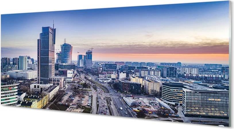 Panel nad Blat Kuchenny Warszawskie Wieżowce o Poranku