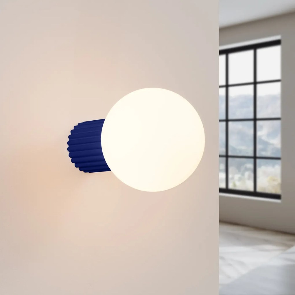 Kinkiet HALO ultramaryna IP44 ryflowany SOLLUX  LIGHTING