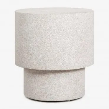 Okrągły Stolik Pomocniczy Ø45 Cm Z Cementu Selara Jasnoszary Kamienny - Sklum