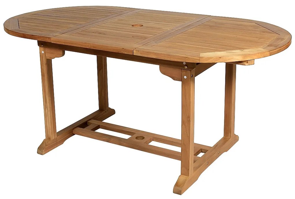 Ogrodowy stół jadalniany , rozkładany – drewno tekowe – dł. 120-170 cm - BYBLOS II marki MYLIA