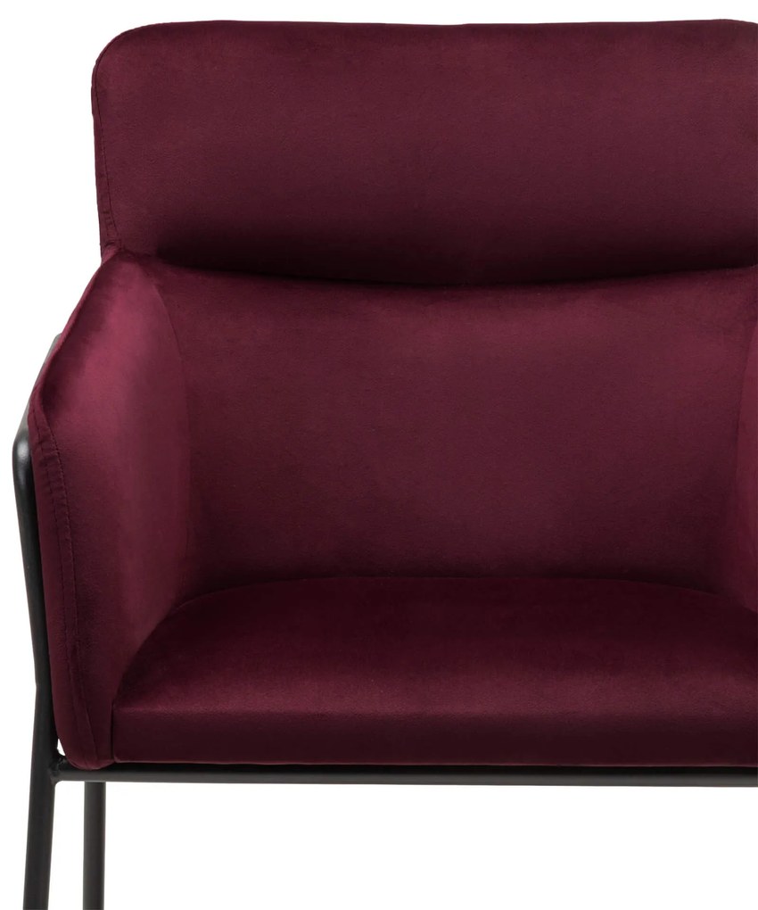 Bordowy designerski fotel HELSINKI VELVET