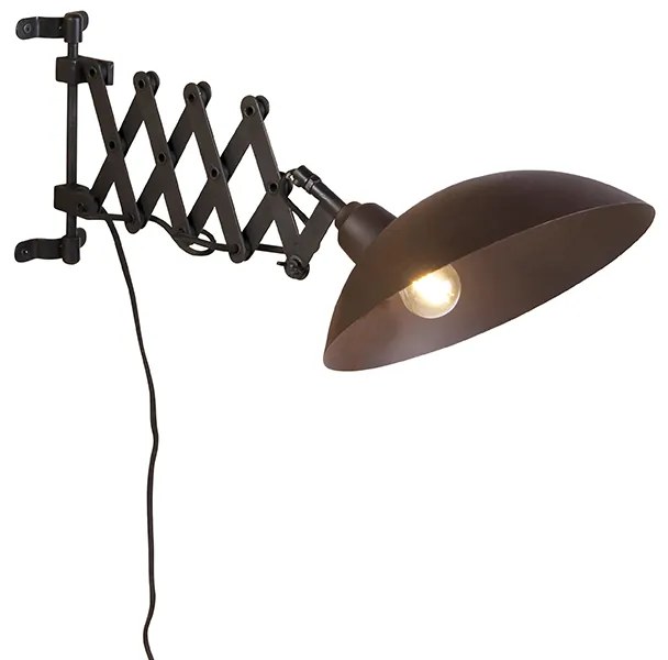 Industrialna lampa ścienna brązowa z czarną - TynePrzemysłowy Oswietlenie wewnetrzne