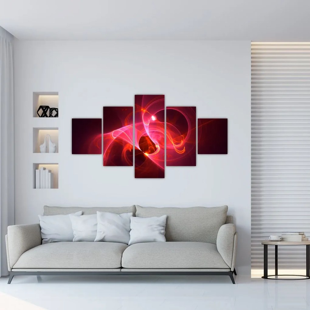 Nowoczesny obraz różowej abstrakcji (125x70 cm)