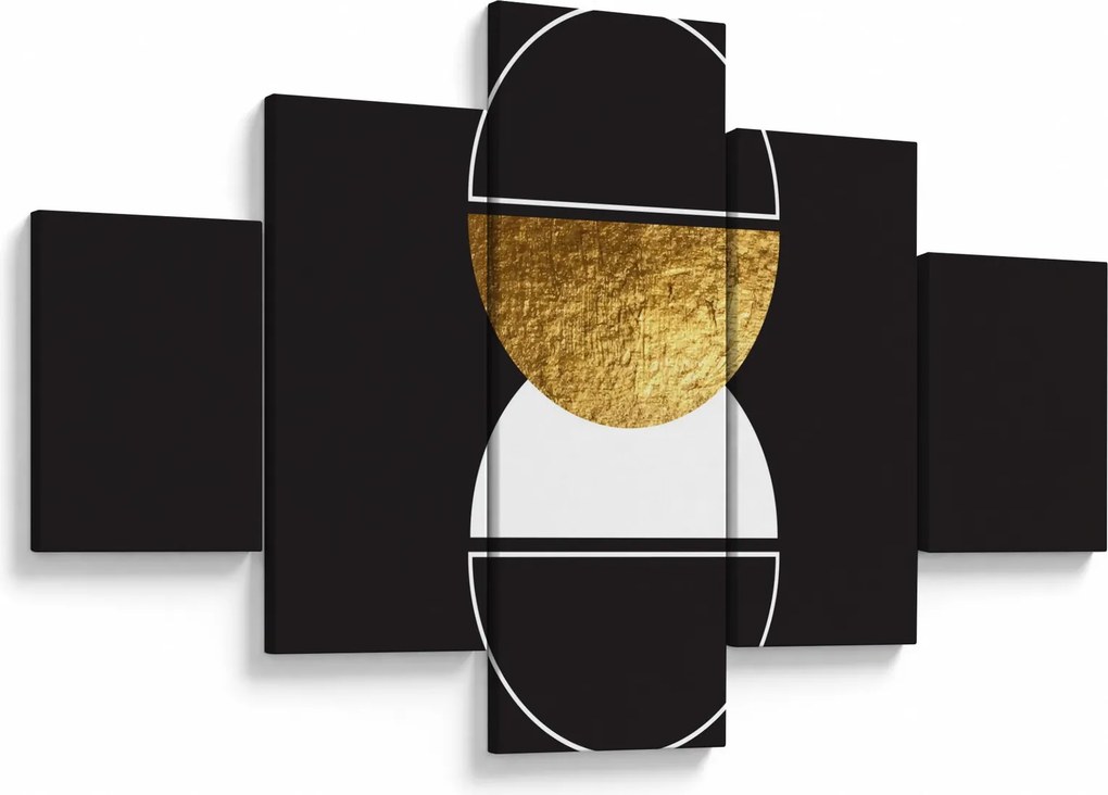 Obraz - Abstrakcja złoto i czerń N⁰2 (125x70 cm)