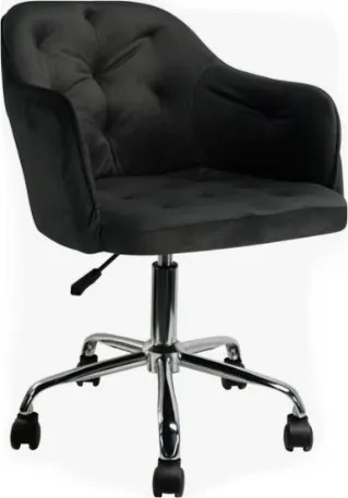 Obrotowe krzesło młodzieżowe Skot, czarny welur