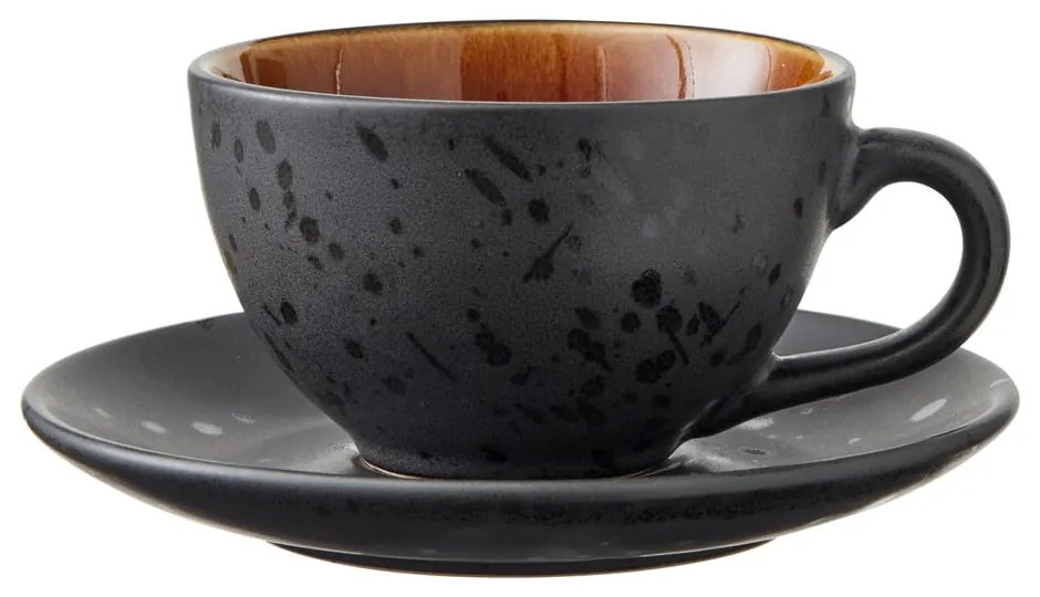 Czarne kamionkowe filiżanki zestaw 4 szt. 240 ml Black/Mix – Bitz