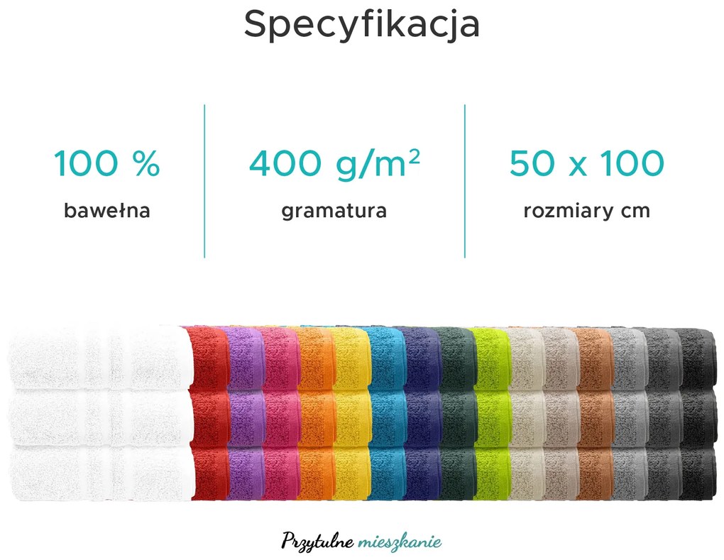 Ręcznik Classic 50 x 100 cm biały, 100% bawełna