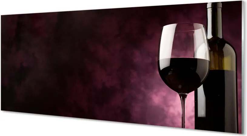 Szklany Panel Butelka i Kieliszek Wina
