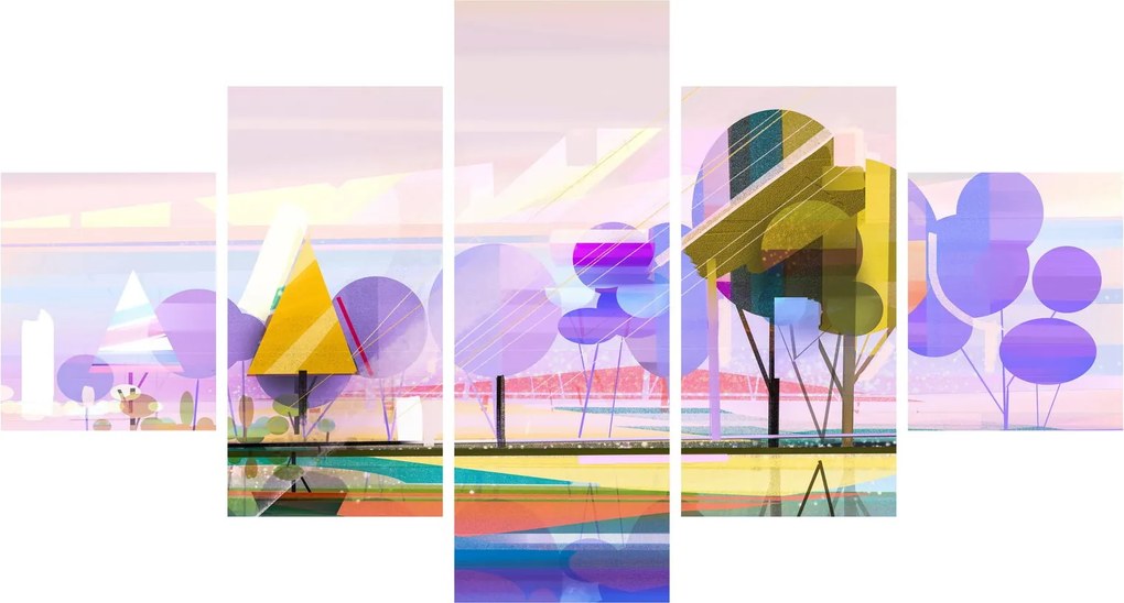 Obraz - Abstrakcja, krajobraz (125x70 cm)