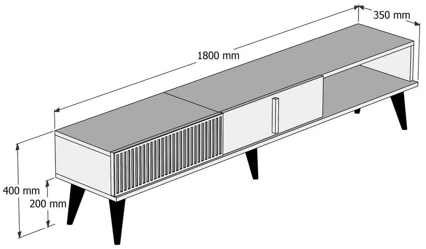 Szafka pod TV w dekorze marmuru 180x40 cm Milan – Kalune Design