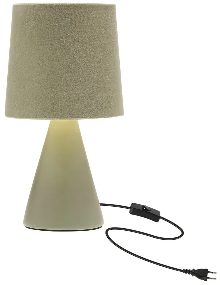 Zielona lampa stołowa z tekstylnym kloszem (wysokość 24,5 cm) Satti – Candellux Lighting