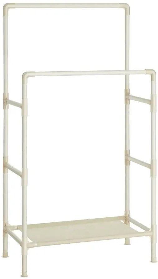 Kremowy podwójny stojak na ubrania z półką W8-T98