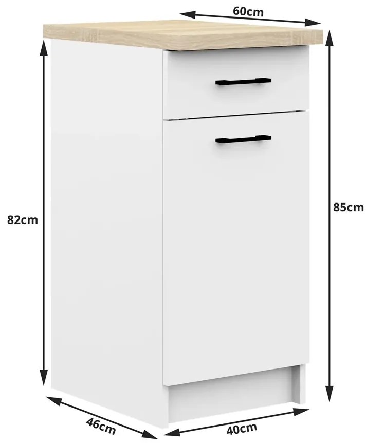 Biały zestaw mebli kuchennych narożnych 300 cm F8-A03