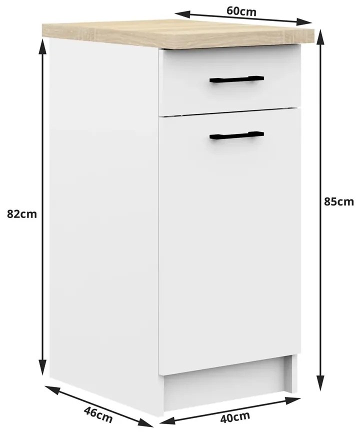 Biały zestaw mebli kuchennych narożnych 300 cm - Vivienne