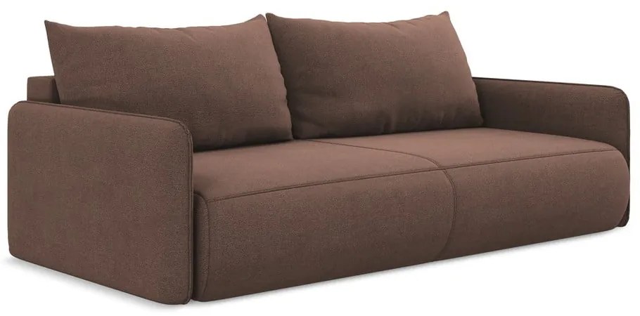 Różowa rozkładana/ze schowkiem sofa 216 cm Nanea – Makamii