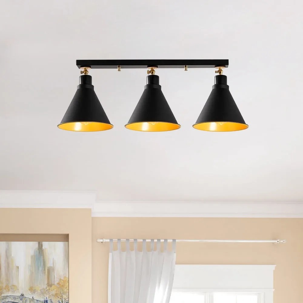 Czarna lampa sufitowa z 3 kloszami Opviq lights Berceste Short