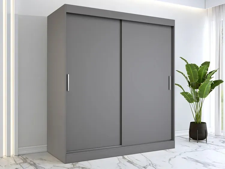 Antracytowa szafa przesuwna 180 cm D5-F97